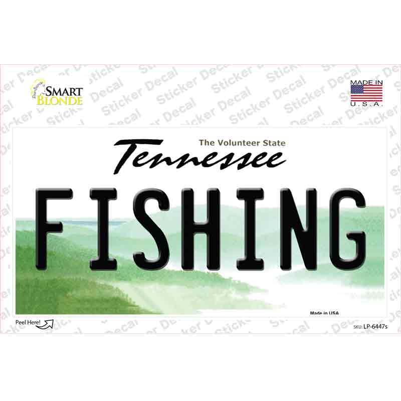 Fishing Tennessee Novelty Sticker Decal Small