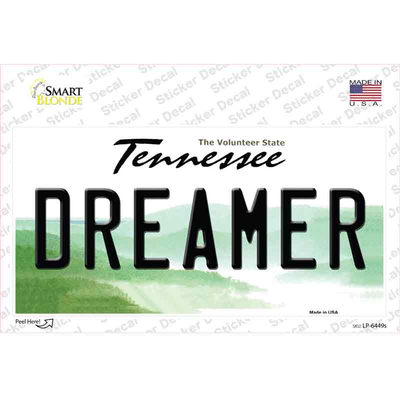 Dreamer Tennessee Novelty Sticker Decal Small