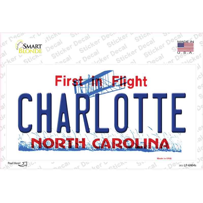 Charlotte North Carolina Novelty Sticker Decal Small