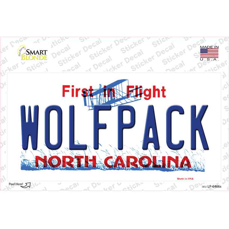 Wolfpack North Carolina Novelty Sticker Decal Small