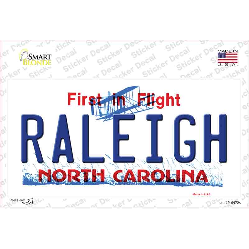 Raleigh North Carolina Novelty Sticker Decal Small