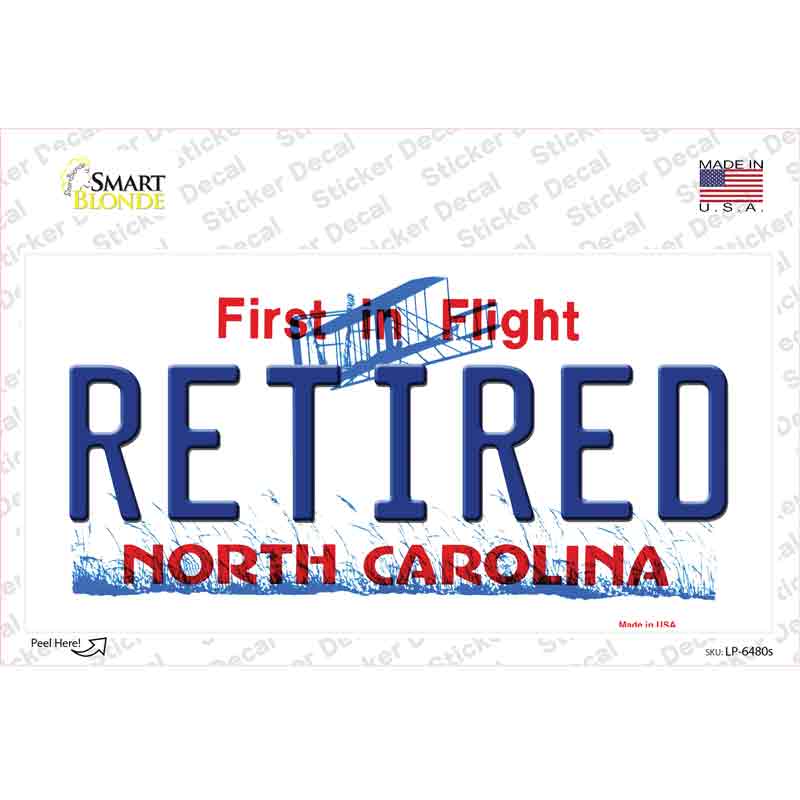 Retired North Carolina Novelty Sticker Decal Small