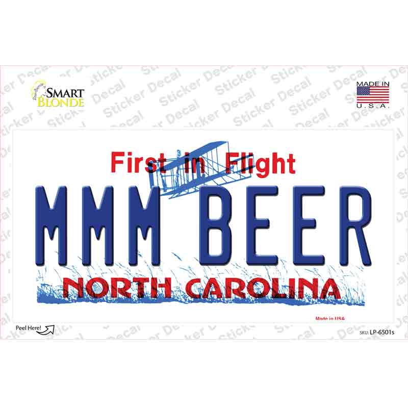 MMM Beer North Carolina Novelty Sticker Decal Small