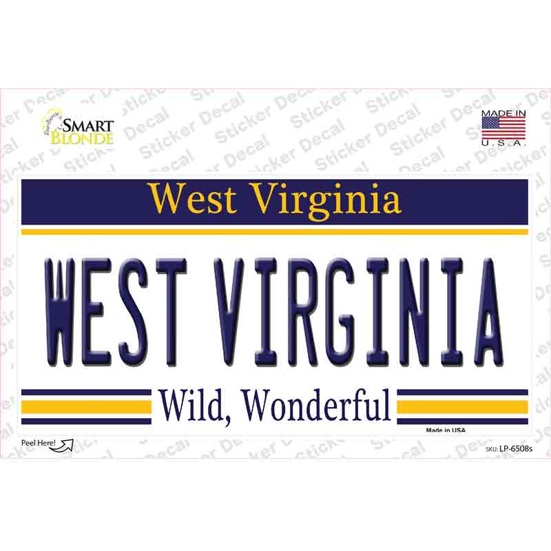 West Virginia Novelty Sticker Decal Small