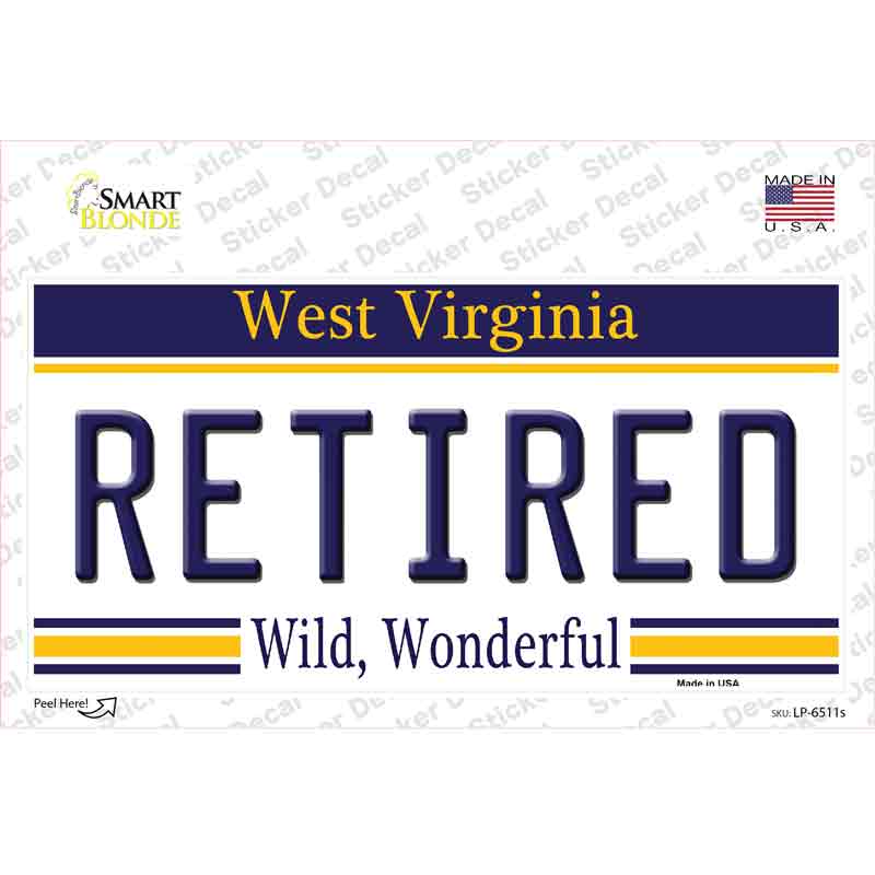 Retired West Virginia Novelty Sticker Decal Small