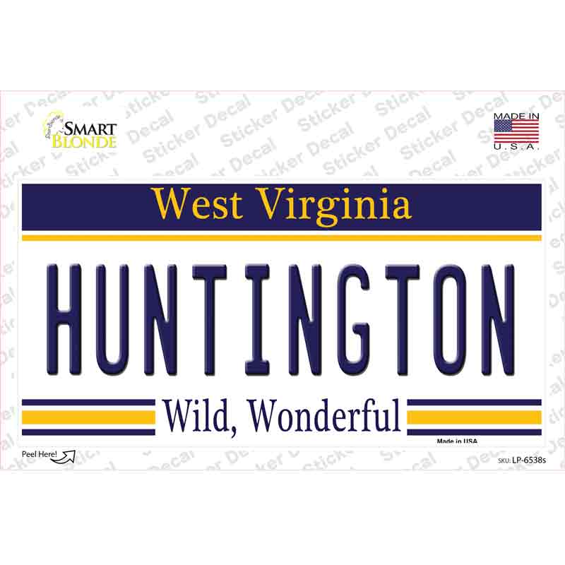 Huntington West Virginia Novelty Sticker Decal Small