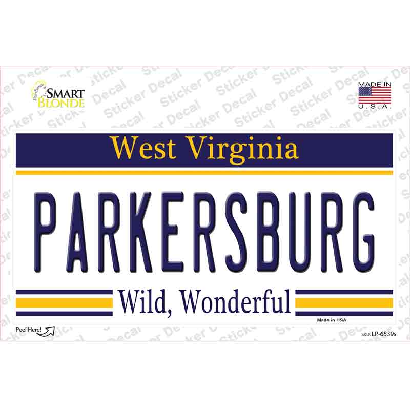 Parkersburg West Virginia Novelty Sticker Decal Small