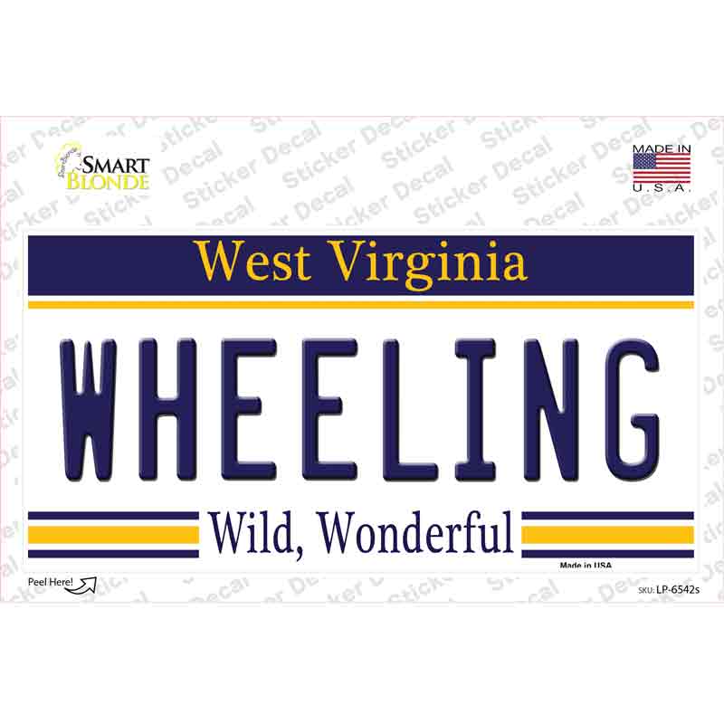 Wheeling West Virginia Novelty Sticker Decal Small