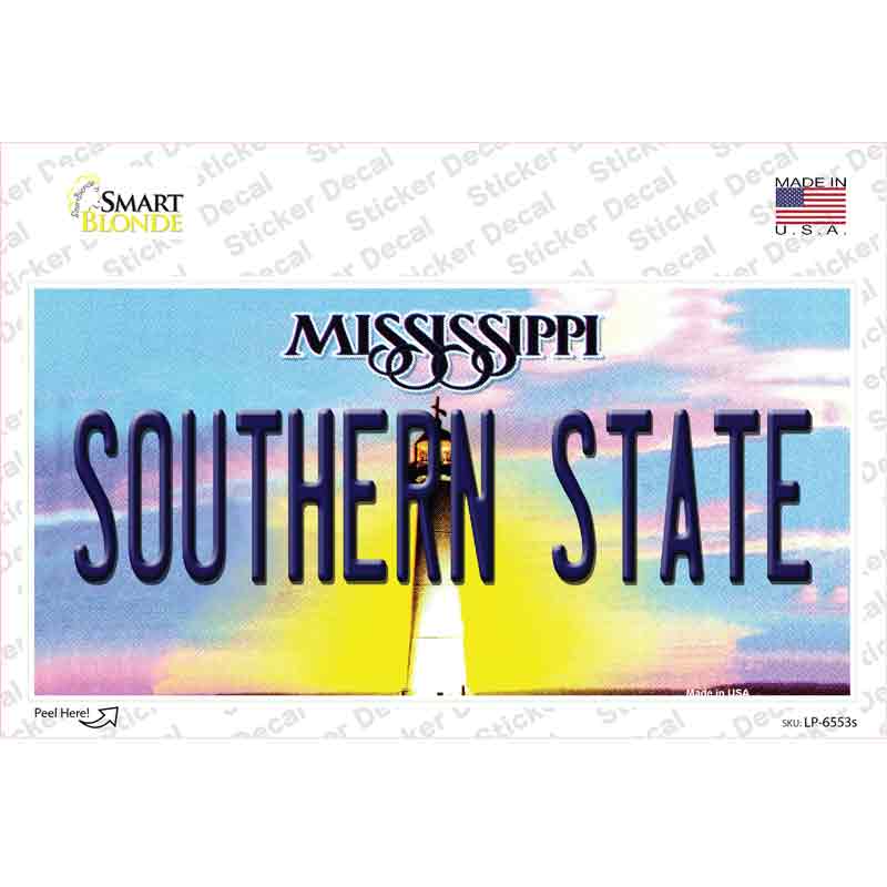 Southern State Mississippi Novelty Sticker Decal Small