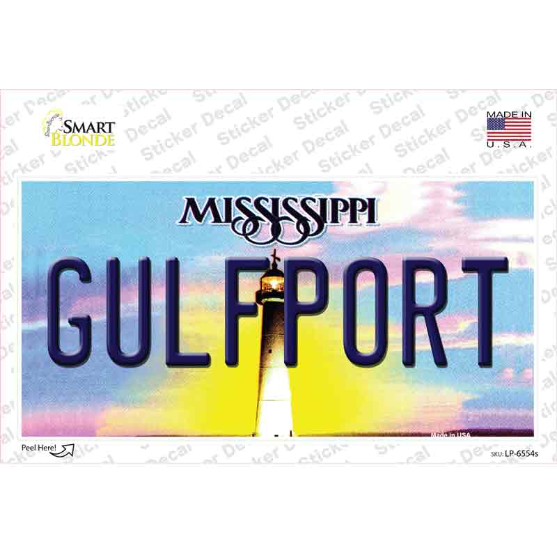 Gulfport Mississippi Novelty Sticker Decal Small