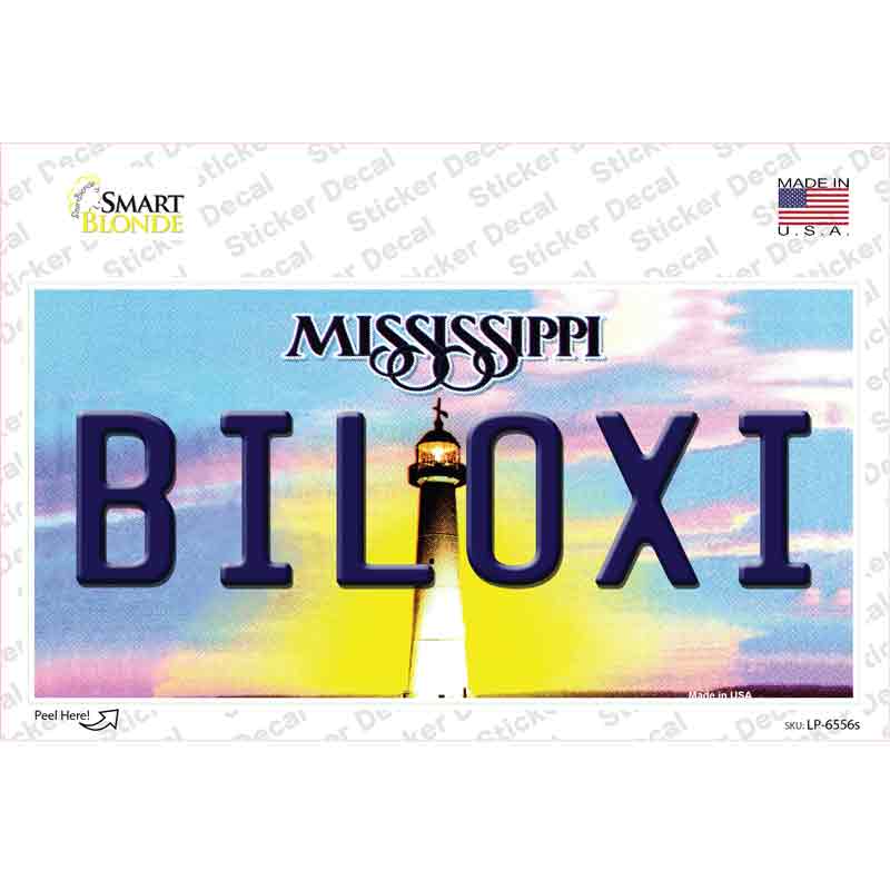 Biloxi Mississippi Novelty Sticker Decal Small