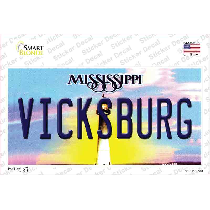 Vicksburg Mississippi Novelty Sticker Decal Small