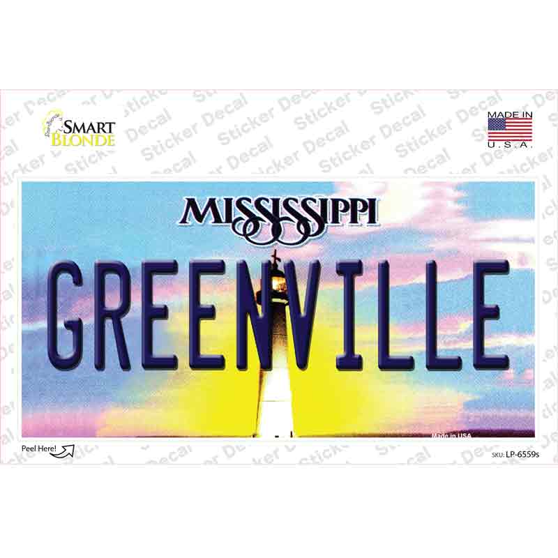 Greenville Mississippi Novelty Sticker Decal Small