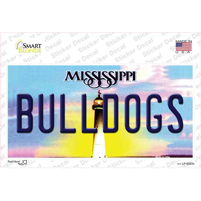 Bulldogs Mississippi Novelty Sticker Decal Small