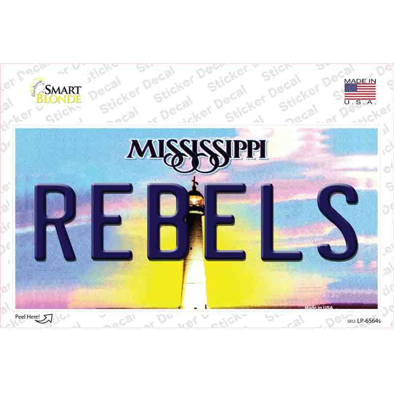 Rebels Mississippi Novelty Sticker Decal Small