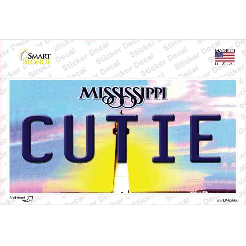 Cutie Mississippi Novelty Sticker Decal Small