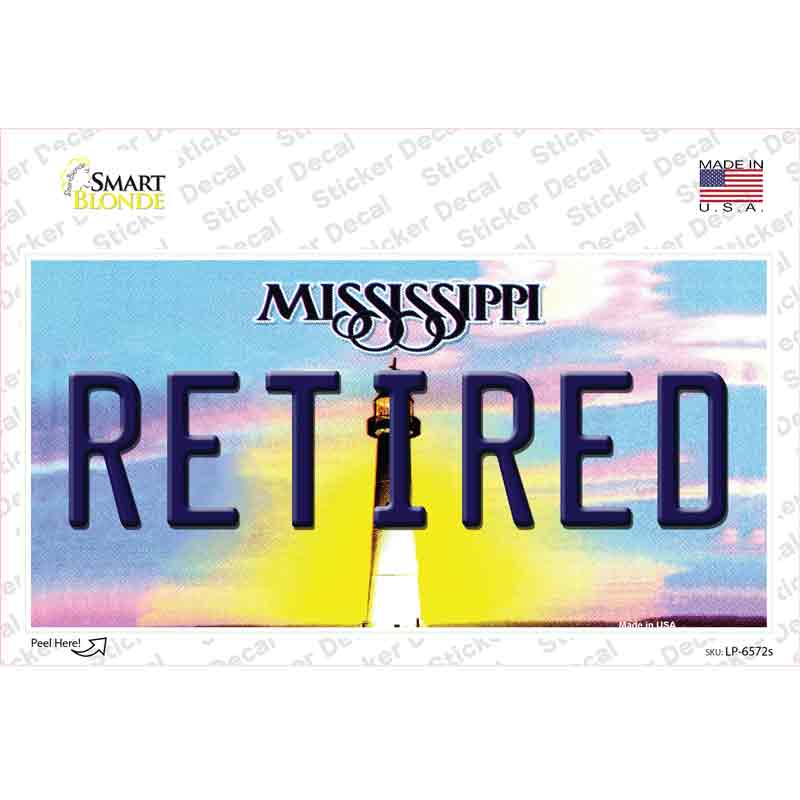 Retired Mississippi Novelty Sticker Decal Small