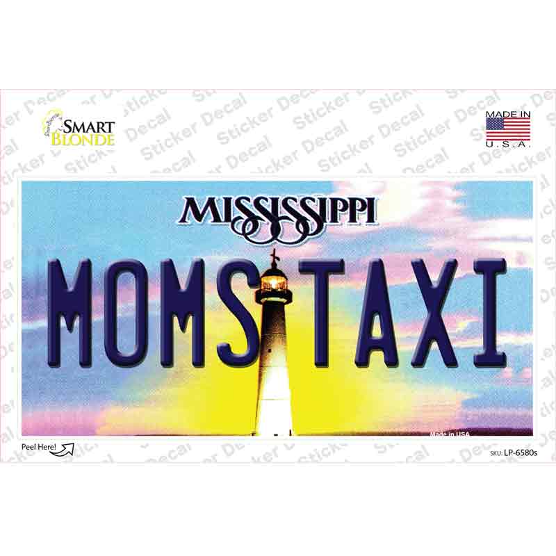 Moms Taxi Mississippi Novelty Sticker Decal Small