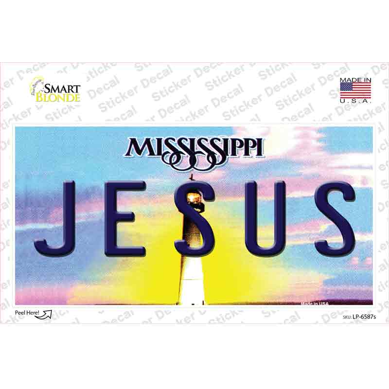 Jesus Mississippi Novelty Sticker Decal Small