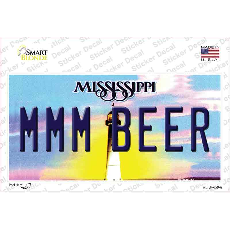 MMM Beer Mississippi Novelty Sticker Decal Small