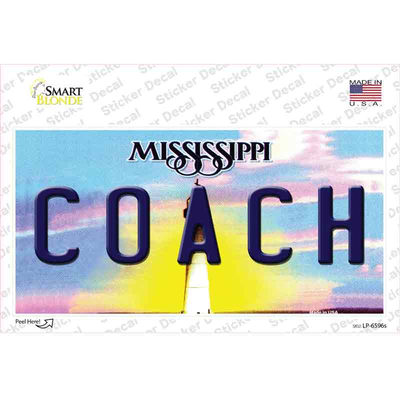 Coach Mississippi Novelty Sticker Decal Small