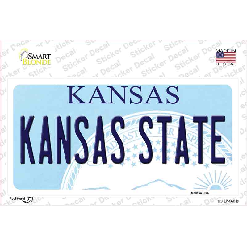 Kansas State Novelty Sticker Decal Small