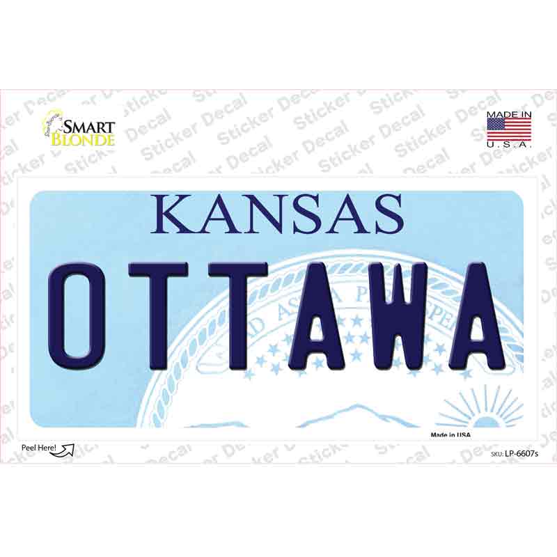 Ottawa Kansas Novelty Sticker Decal Small