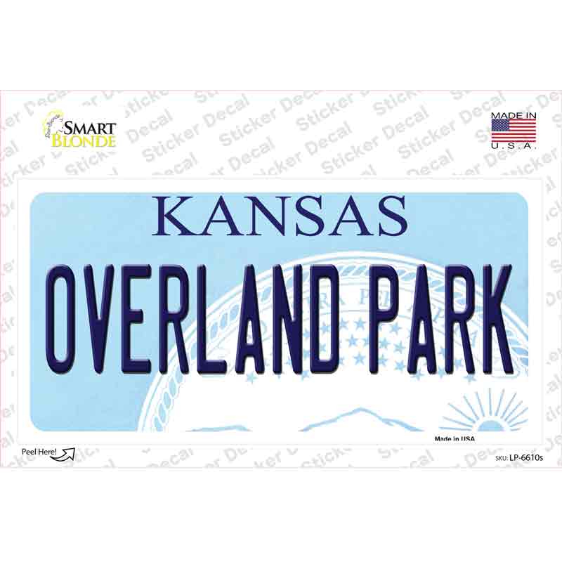 Overland Park Kansas Novelty Sticker Decal Small