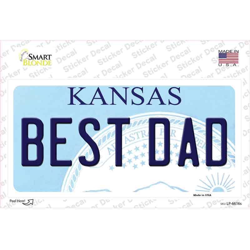 Best Dad Kansas Novelty Sticker Decal Small