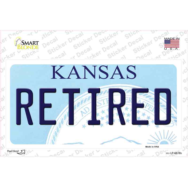 Retired Kansas Novelty Sticker Decal Small