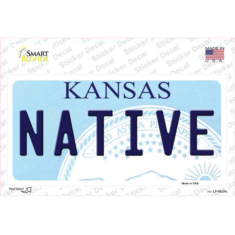 Native Kansas Novelty Sticker Decal Small