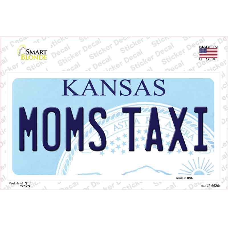 Moms Taxi Kansas Novelty Sticker Decal Small