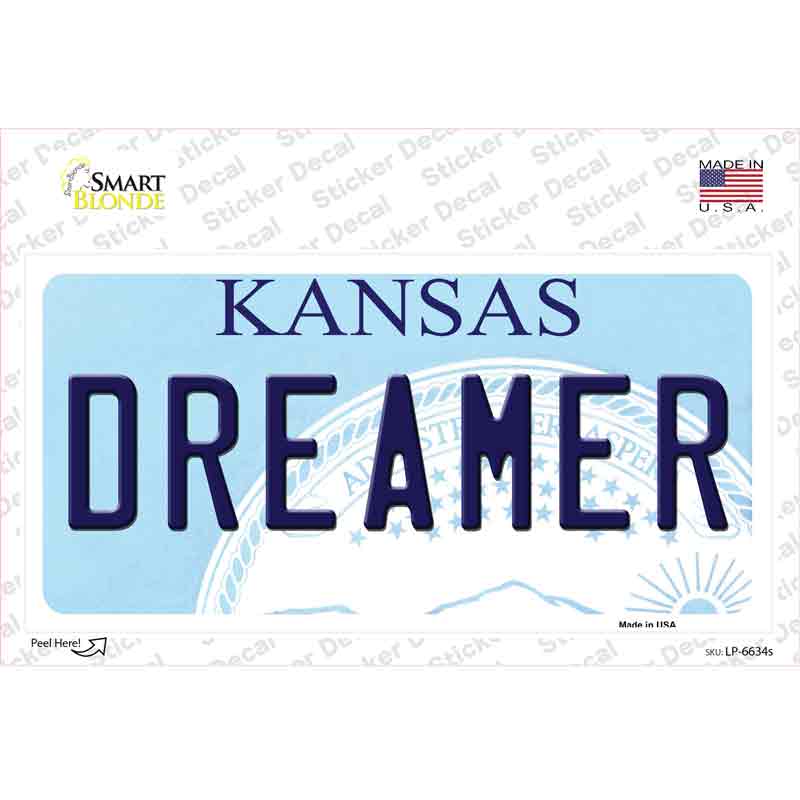 Dreamer Kansas Novelty Sticker Decal Small