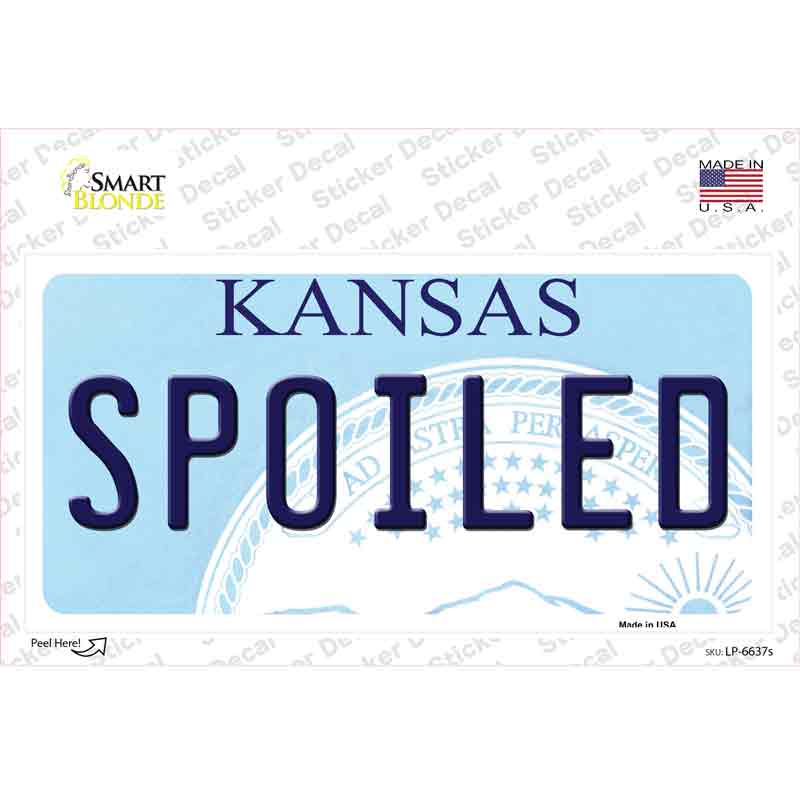 Spoiled Kansas Novelty Sticker Decal Small