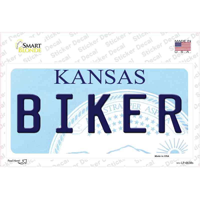 Biker Kansas Novelty Sticker Decal Small