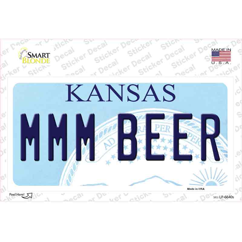 MMM Beer Kansas Novelty Sticker Decal Small