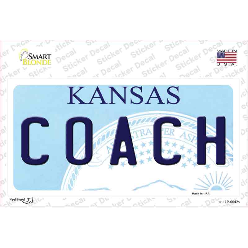 Coach Kansas Novelty Sticker Decal Small