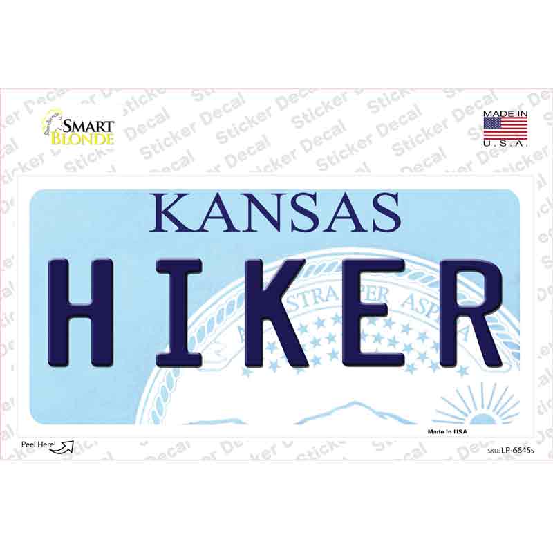 Hiker Kansas Novelty Sticker Decal Small