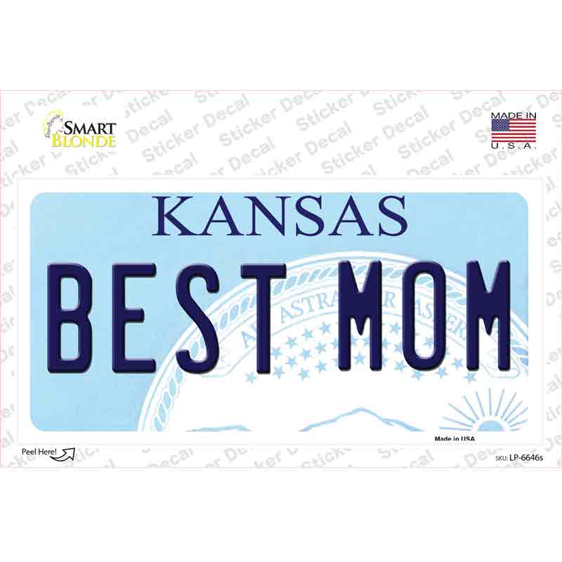 Best Mom Kansas Novelty Sticker Decal Small