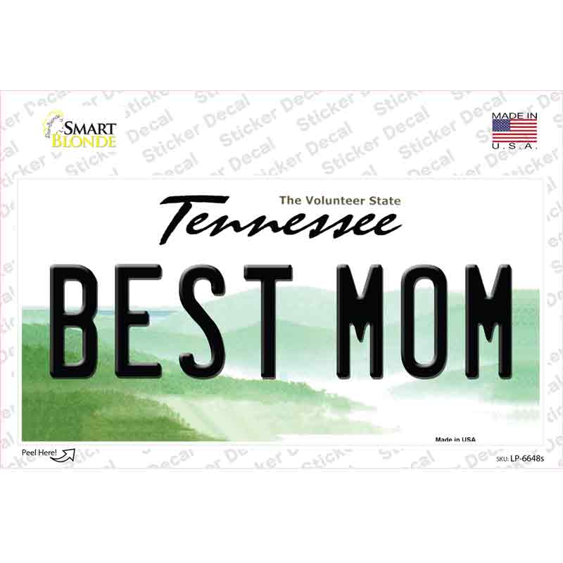 Best Mom Tennessee Novelty Sticker Decal Small