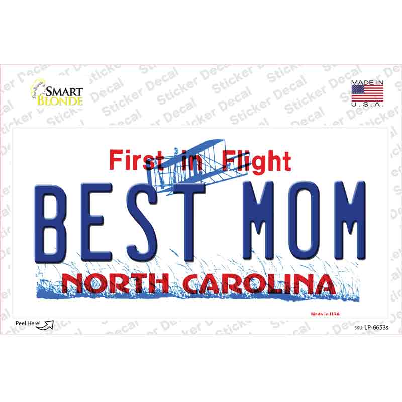 Best Mom North Carolina Novelty Sticker Decal Small