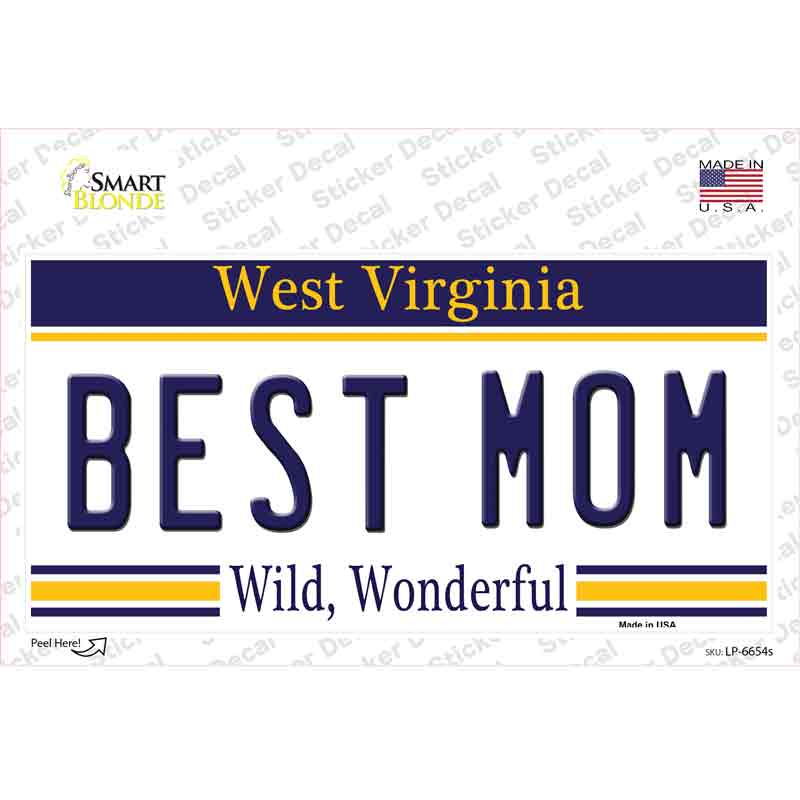 Best Mom West Virginia Novelty Sticker Decal Small