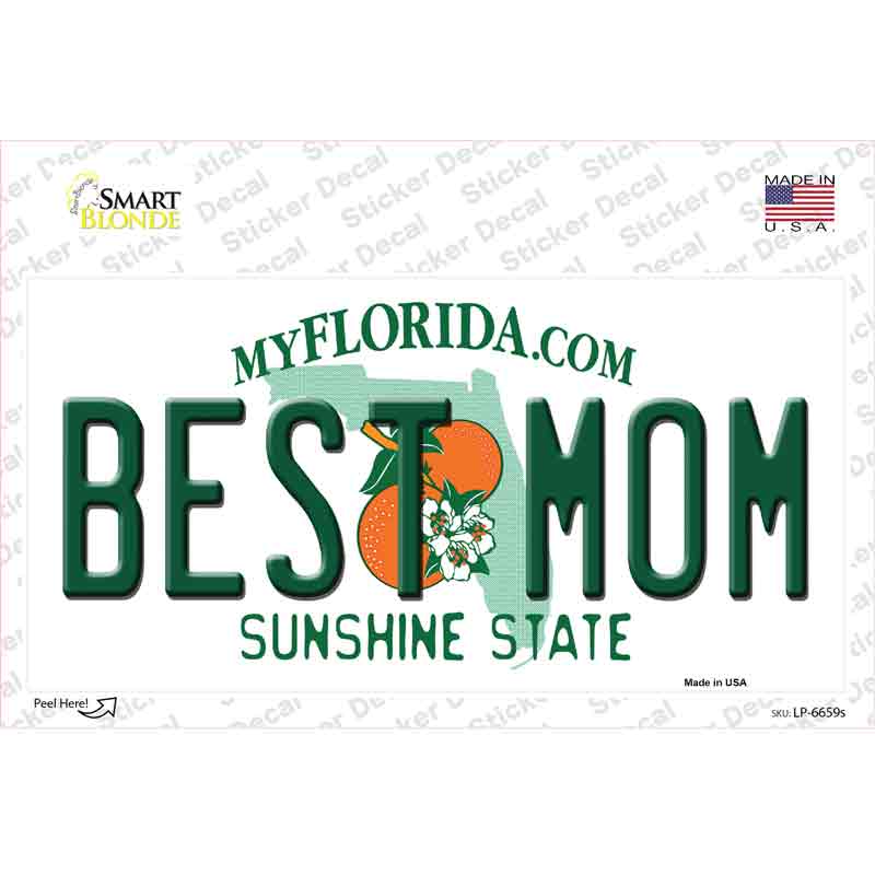 Best Mom Florida Novelty Sticker Decal Small