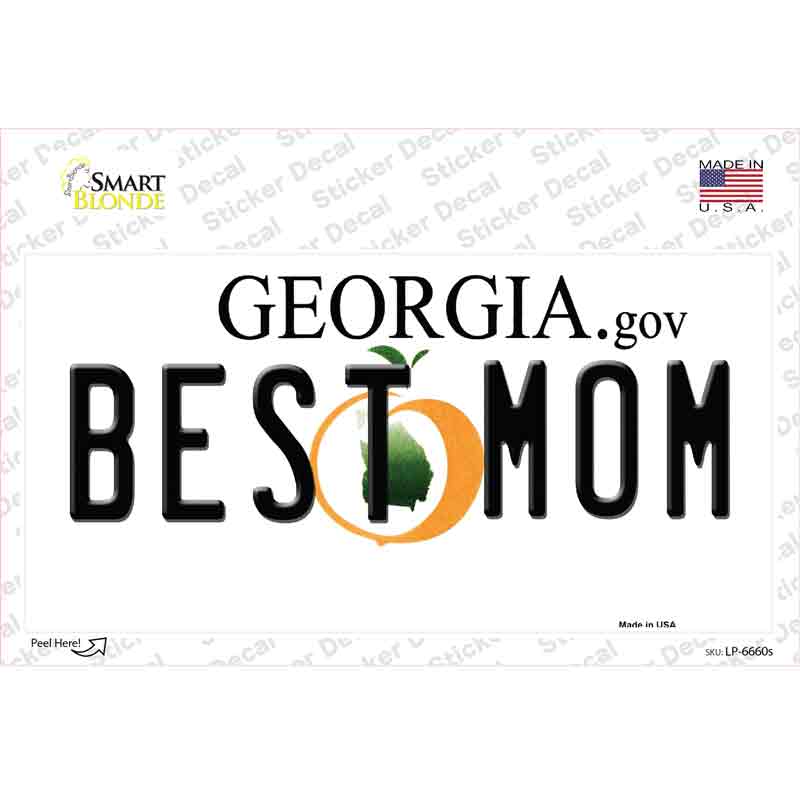 Best Mom Georgia Novelty Sticker Decal Small