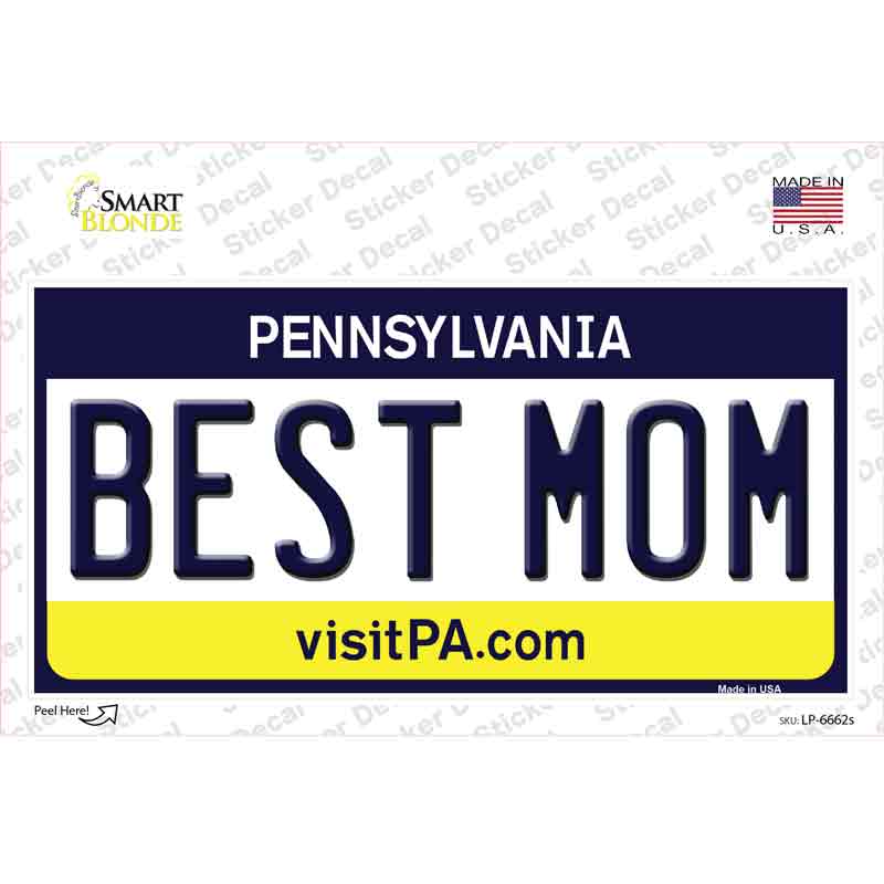 Best Mom Pennsylvania State Novelty Sticker Decal Small