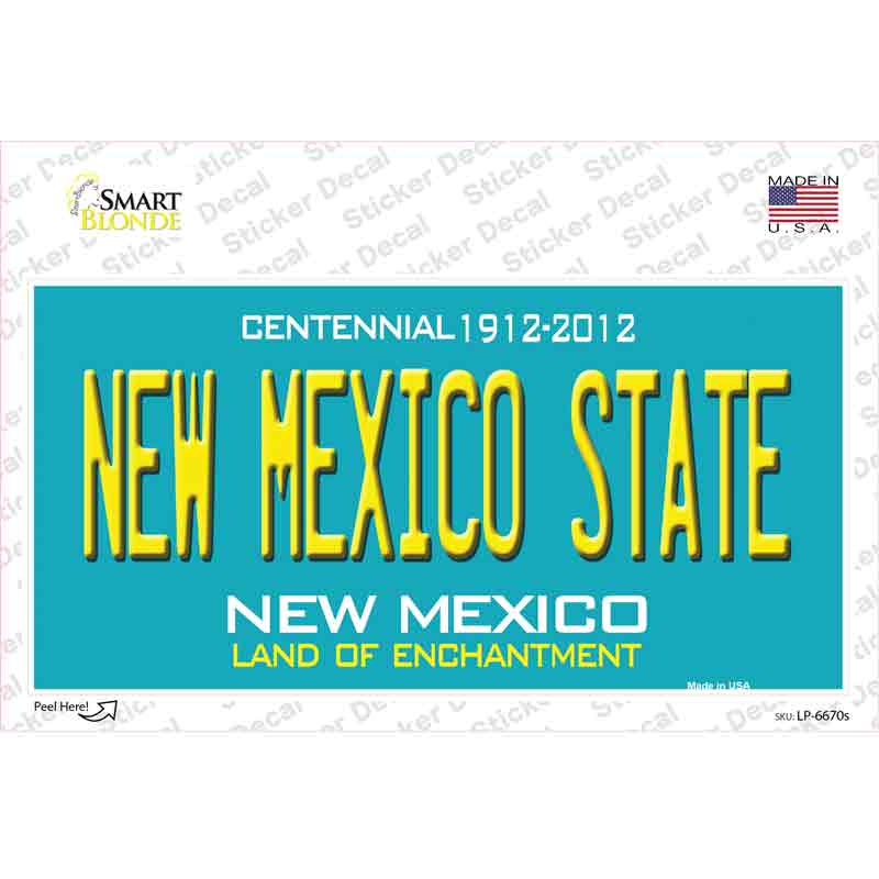 New Mexico State Background Novelty Sticker Decal Small