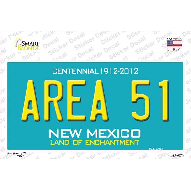 Area 51 New Mexico Novelty Sticker Decal Small