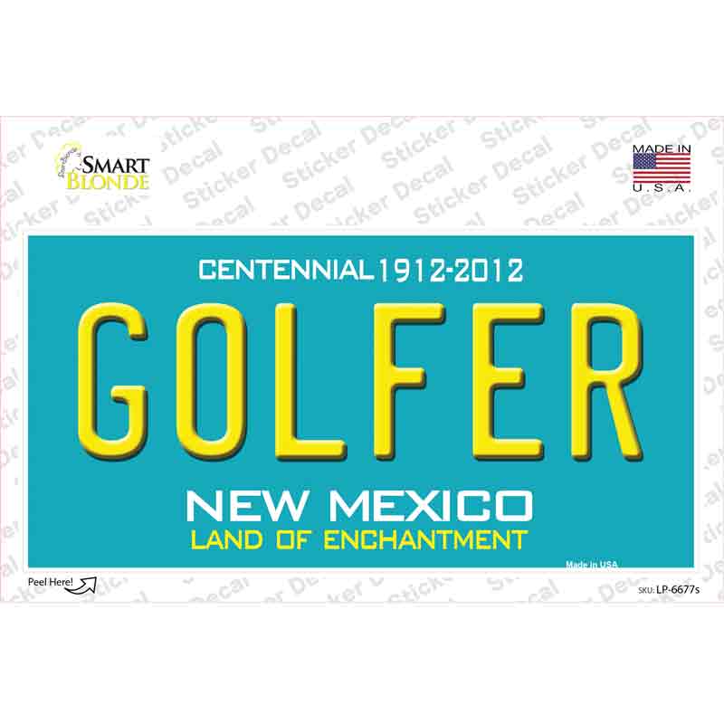 Golfer New Mexico Novelty Sticker Decal Small