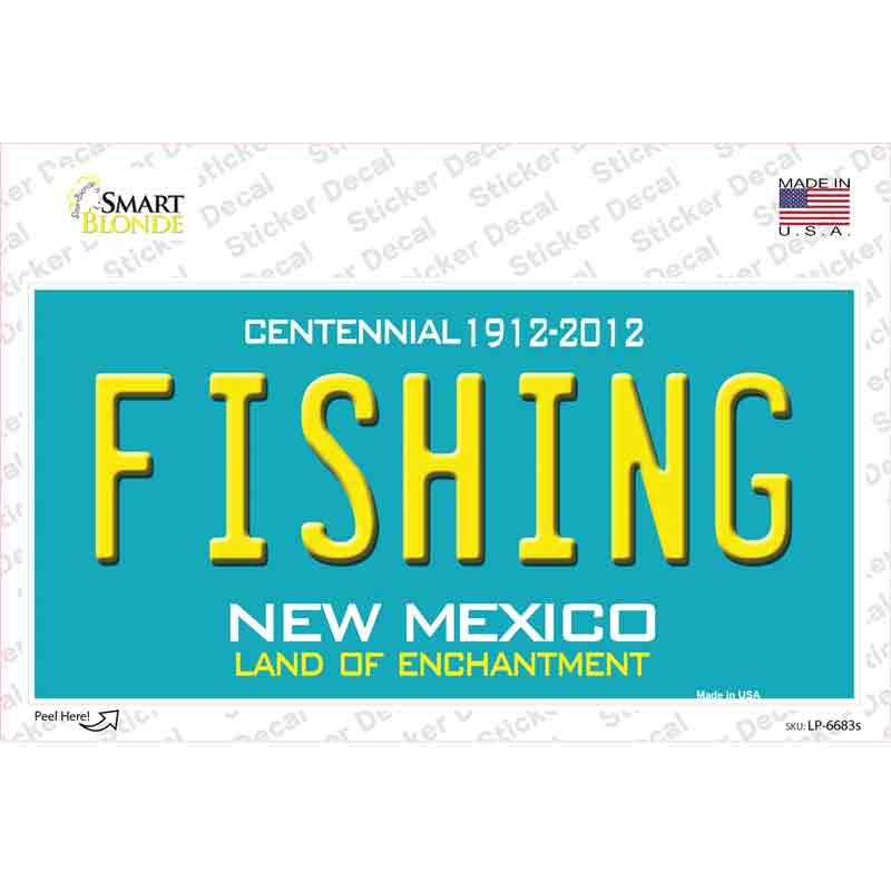 Fishing New Mexico Novelty Sticker Decal Small