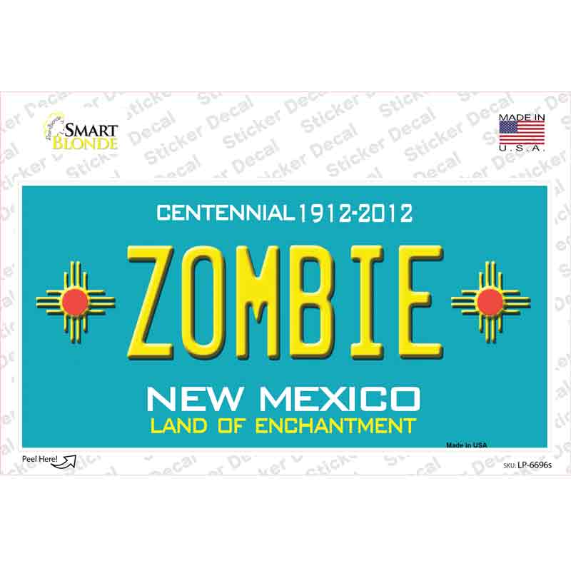 Zombie New Mexico Novelty Sticker Decal Small